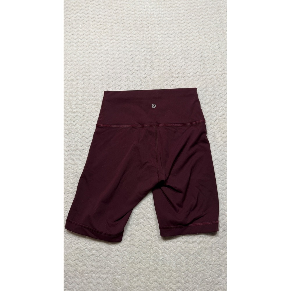 Lululemon wunder High Rise Short 8 inch Burgundy Nulu Biker Shorts Size 6